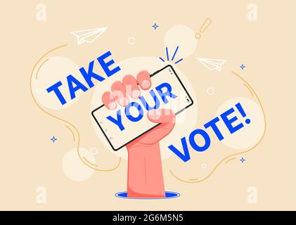 Man hold smartphone with motivational text.Vector illustration, ideal for websites . Social media addiction, collect likes and feedbacks. EPS 10. Stock Vector