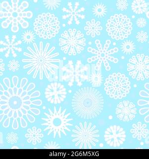 Vector snowflakes falling on blue background gradient Stock Vector ...