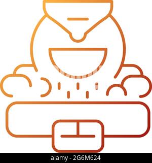 Coffee roaster gradient linear vector icon Stock Vector