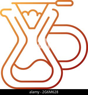 Pour over coffee maker gradient linear vector icon Stock Vector