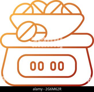 Coffee scale gradient linear vector icon Stock Vector