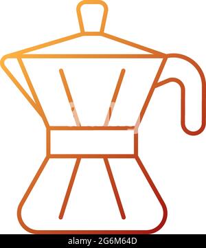 Moka pot gradient linear vector icon Stock Vector