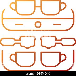 Professional coffee machine gradient linear vector icon Stock Vector