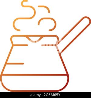 Turkish coffee pot gradient linear vector icon Stock Vector