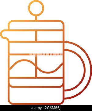 French press gradient linear vector icon Stock Vector