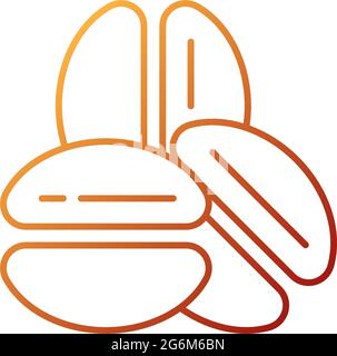 Coffee beans gradient linear vector icon Stock Vector