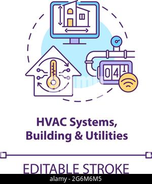 HVAC systems buildings and utilities concept icon Stock Vector