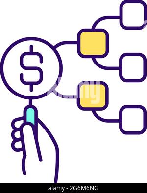 Crowdfunding RGB color icon Stock Vector