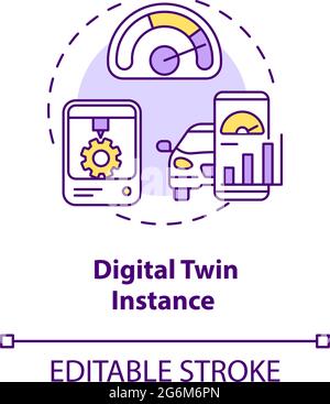 Digital twin instance concept icon Stock Vector