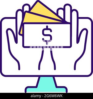 Online donation platform RGB color icon Stock Vector