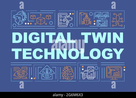 Digital twin technology word concepts banner Stock Vector