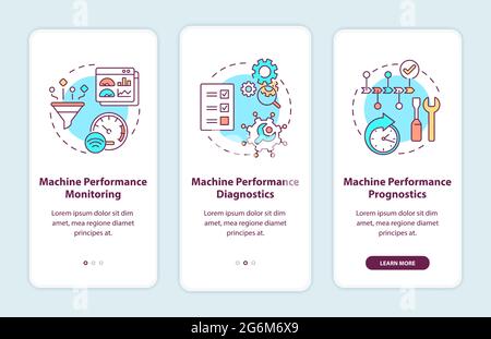 Digital twin tasks onboarding mobile app page screen Stock Vector
