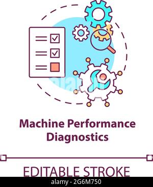 Machine performance diagnostics concept icon Stock Vector
