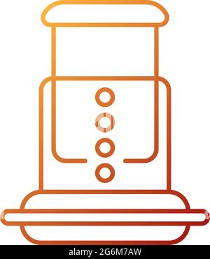 Air pressure coffee plunger gradient linear vector icon Stock Vector