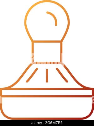 Coffee tamper gradient linear vector icon Stock Vector