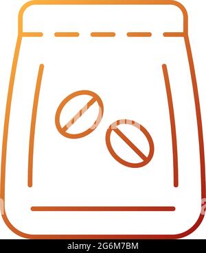 Coffee beans bag gradient linear vector icon Stock Vector