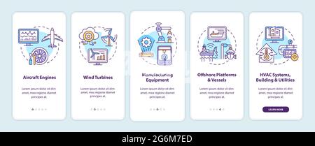 Digital twin application onboarding mobile app page screen Stock Vector