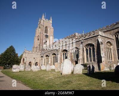 The church and graveyard of St Mary The Virgin, Stoke by Nayland Suffolk England Stock Photo