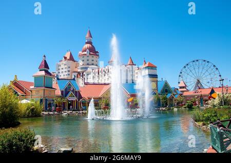 Sochi theme park with attractions. Krasnodar Territory, Russia. Stock Photo