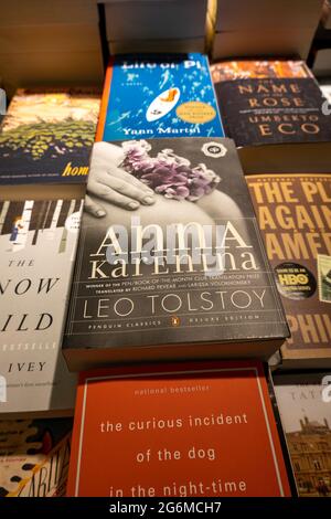 Barnes & Noble Booksellers Book Display, NYC, USA Stock Photo