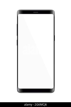 Realistic vector illustration of outline drawing modern smartphone in flat style design. Stock Vector