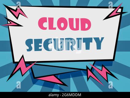 Conceptual caption Cloud Security. Word Written on Imposing a secured system of existing data in the Internet Abstract Displaying Urgent Message, New Stock Photo