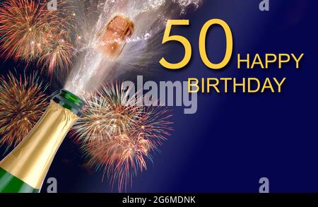 happy congratulations  to the 50th birthday Stock Photo