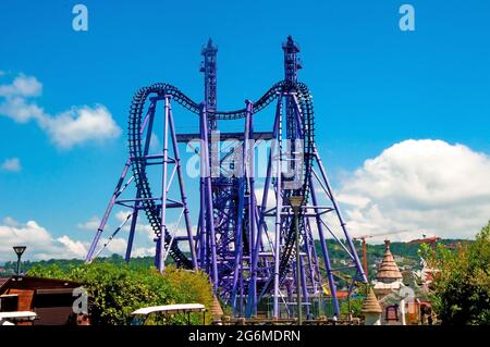 Sochi, Russia - June 1 , 2021: Sochi theme park with attractions. Krasnodar Territory, Russia. Stock Photo