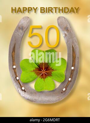 happy congratulations  to the 50th birthday Stock Photo