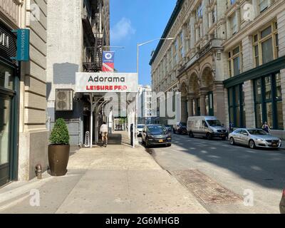 New York, NY, USA - July 6, 2021: Well known Adorama photo store entrance on West 18th St in Manhattan Stock Photo