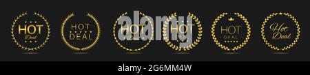 Hot deal Golden laurel wreath label set Stock Vector