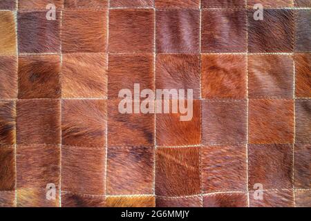 Cow leather with a square pattern Stock Photo