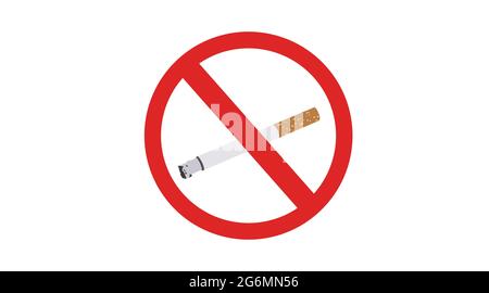 No smoking icon. Cigarette symbol. Vector isolated illustration on a white background Stock Vector