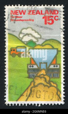 NEW ZEALAND - CIRCA 1978: stamp printed by New Zealand, shows mechanical fertilization, circa 1978 Stock Photo