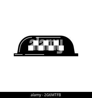 Black taxi light panel sign isolated on white background Stock Vector
