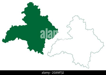 Fatehgarh Sahib district (Punjab State, Republic of India) map vector illustration, scribble sketch Fatehgarh Sahib map Stock Vector