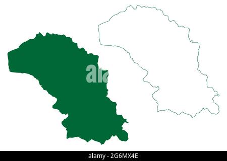 Simple outline map of Punjab is a state of India. Stylized minimal line ...