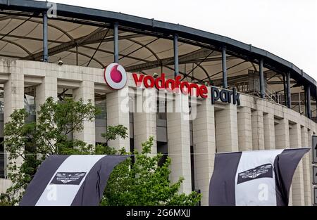 Exterior of Besiktas soccer club's Vodafone Park Arena in Dolmabahce, Istanbul. Stock Photo