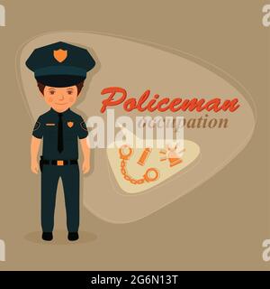 police officer, policeman uniform, security vector illustration Stock Vector