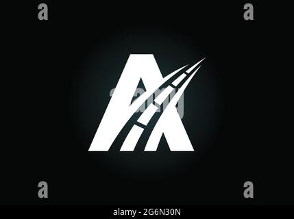 Letter R with road logo sing. The creative design concept for highway ...