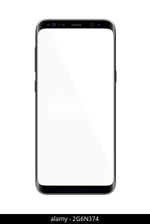 Vector illustration of realistic modern smartphone in flat style design on white background. Stock Vector