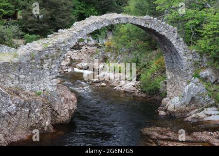 Packhorse bridge, Carrbridge, Scotland Stock Photo