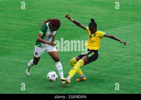 Houston, USA. 10th June, 2021. During the Womens International Friendly match between Jamaica and Nigeria at BBVA Stadium in Houston, Texas, USA. (NO COMMERICAL USAGE) Credit: SPP Sport Press Photo. /Alamy Live News Stock Photo