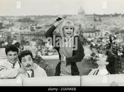 Italian show-girl, dancer, singer, and actress Raffaella Carrà, Italy 1970s Stock Photo