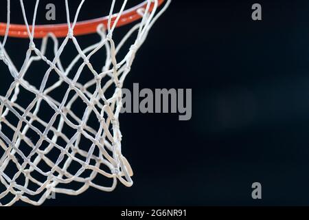 Basketball hoop isolated on black background. Professional sport concept Stock Photo