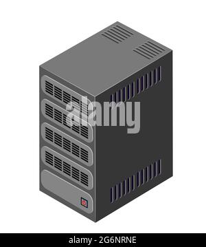 Single server network technology of connection data center Stock Vector
