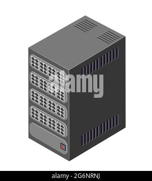 Single server network technology of connection data center Stock Vector