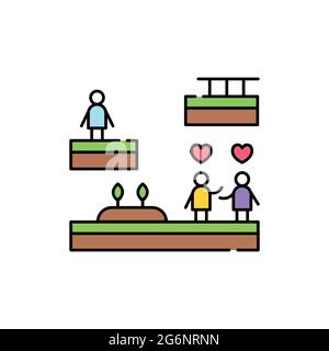 Simulator game olor line icon. Computer games genres. Pictogram for web page, mobile app, promo. UI UX GUI design element. Editable stroke. Stock Vector