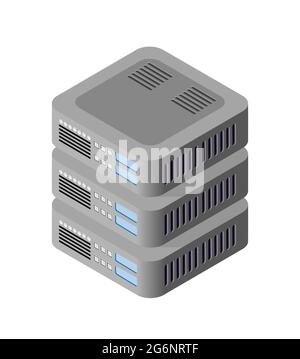 Single server network technology of connection data center Stock Vector