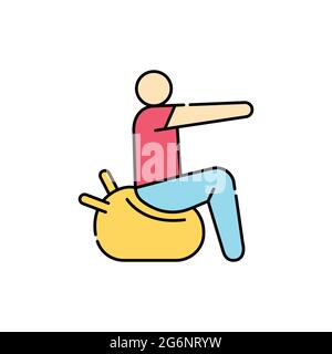 Exercise olor line icon. Pictogram for web page, mobile app, promo. UI UX GUI design element. Editable stroke. Stock Vector